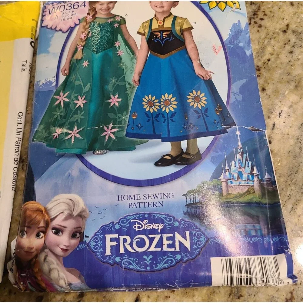 Simplicity W0364 Child's Sz 3-8 Disney FROZEN Anna Elsa & McCalls MP228 Princess